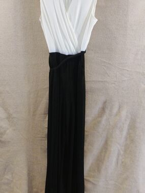 Calvin Klein Black and White Sleeveless Jumpsuit